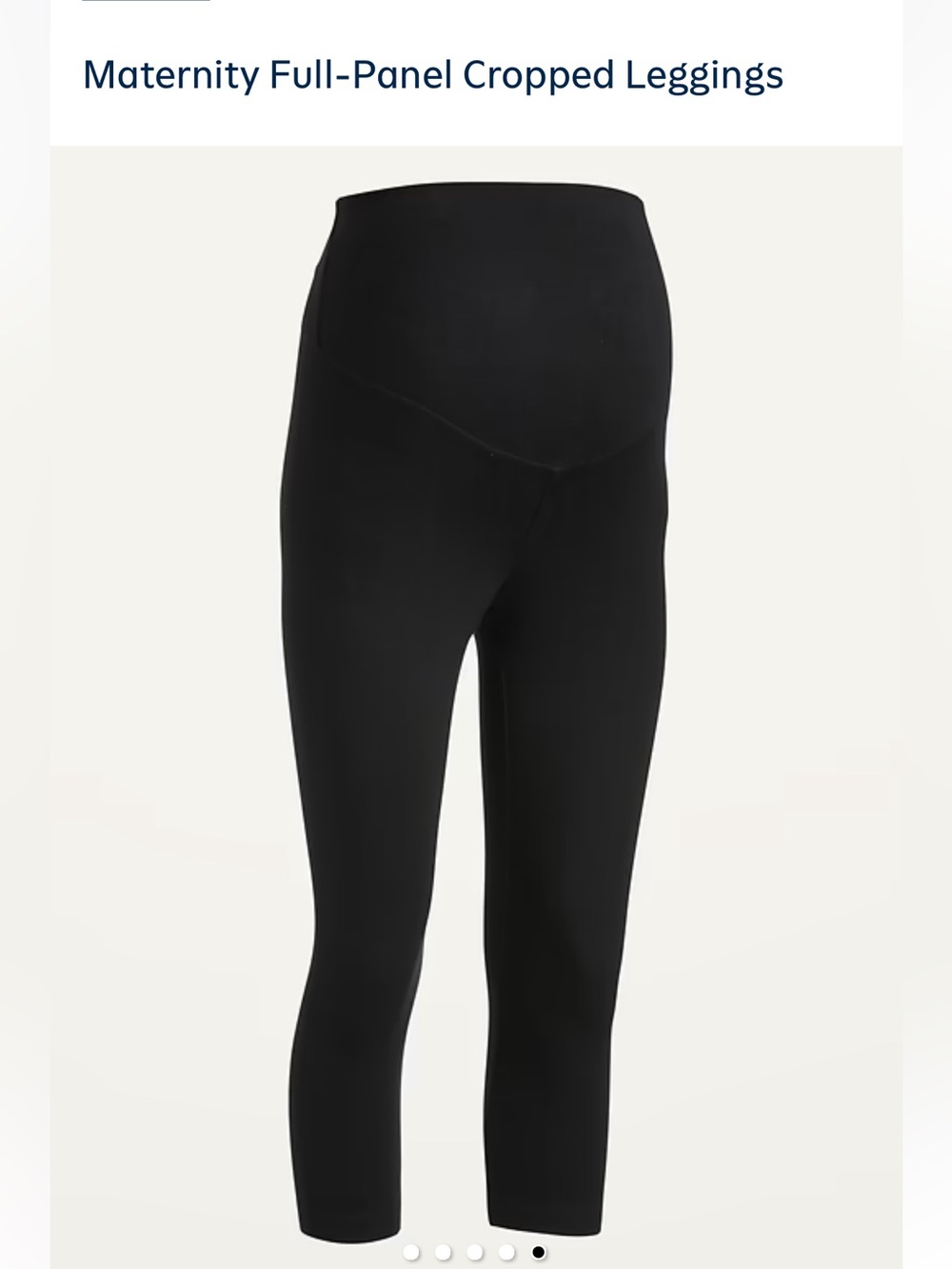 Old Navy Black Maternity Full-Panel Cropped Leggings